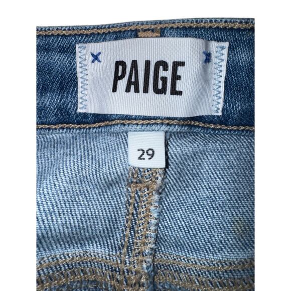 Paige Cindy Straight Leg Mid Wash Distressed Jeans Women’s Size 29 - Picture 11 of 12